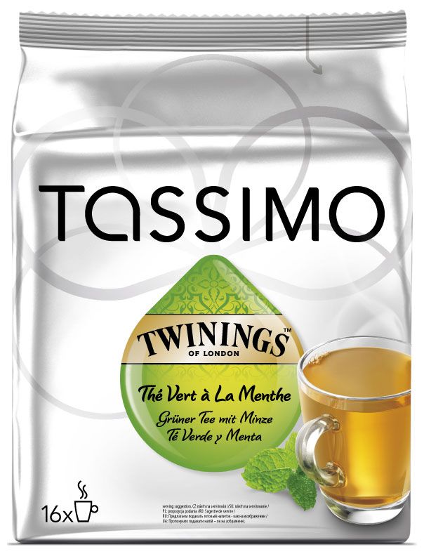 Tassimo TWININGS Чай зеленый байховый с мятой, (16 шт.)